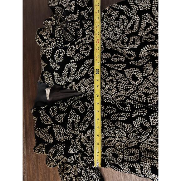 Vintage Glam Sequin Jacket Womens 8 Black Gold Glitter Staburst 80s Pat Richards - Picture 9 of 16